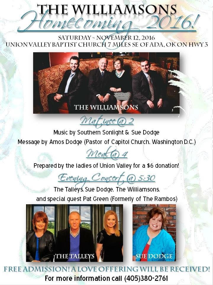 The Williamsons Announce Homecoming 2016