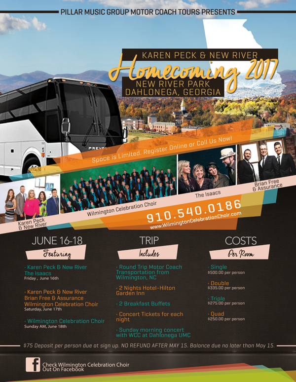 Pillar Music Group Motor Coach Tours Announces Karen Peck & New River Homecoming Motor Coach Tour