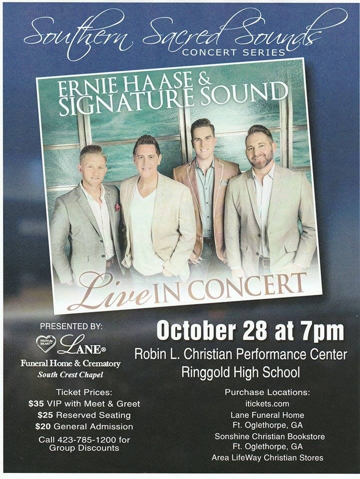 Ernie Haase and Signature Sound to appear in Ringgold, Georgia