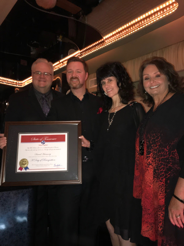 Les Butler with Sacred Harmony members Brian Scott, Theresa Bellamy and Janet Weaver